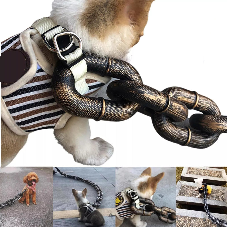 PawChain Couture - Överdimensionerat fejkat kedjekoppel för hundar