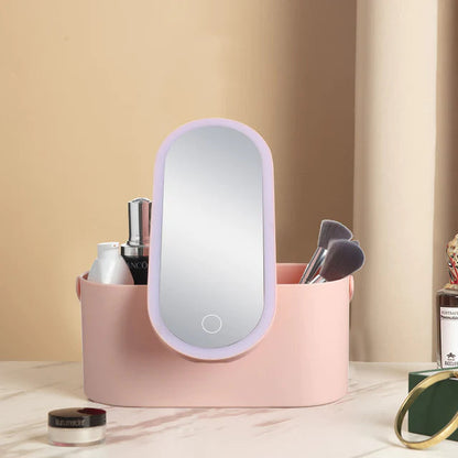 LuxeCase - Travel Portable Makeup Organizer Box With LED