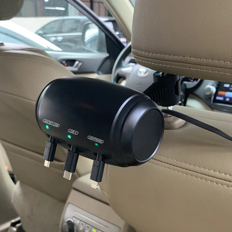 RotaVolt 3-i-1 indragbar laddstation för baksätet i bilen