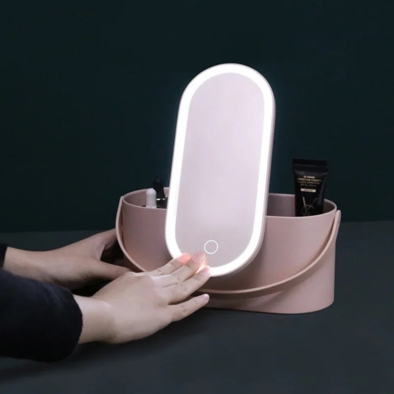 LuxeCase - Travel Portable Makeup Organizer Box With LED